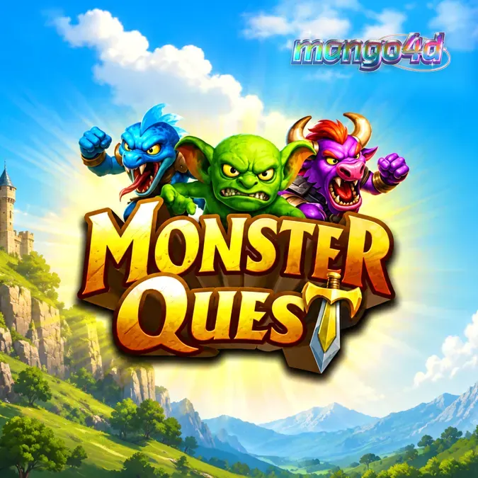Pemandangan atmosferik slot Monster Quest dengan tema fantasi abad pertengahan